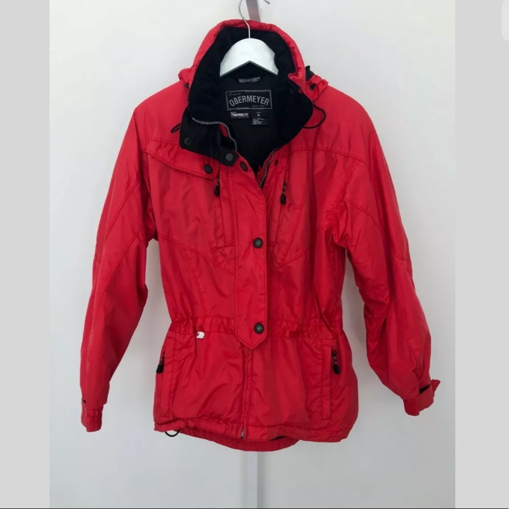 Obermeyer Red Thin Insulation Utility Ski Jacket … - image 1